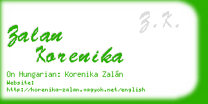 zalan korenika business card
