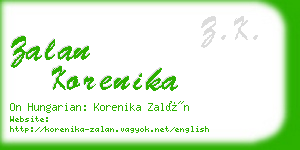 zalan korenika business card